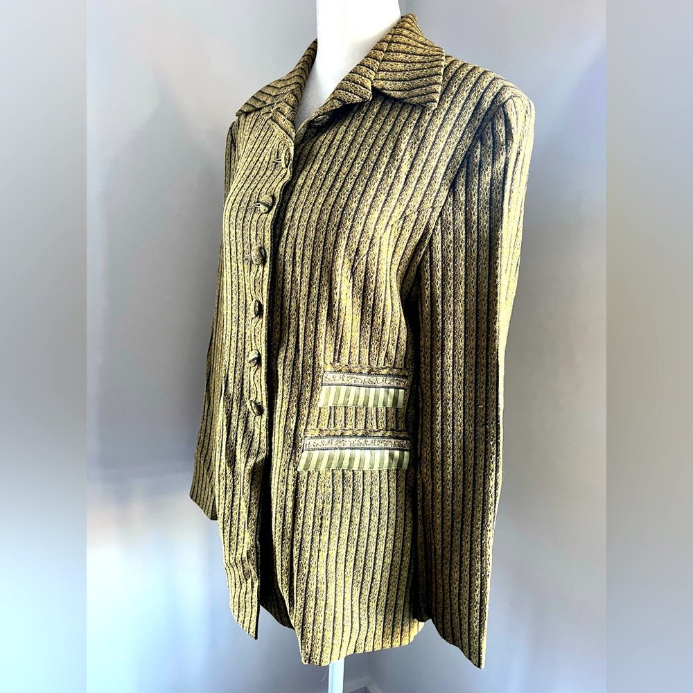Vintage olive green and tan blazer women's 6